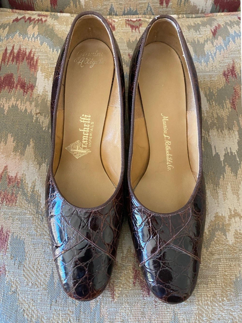 Vintage Alligator Heels Pumps 71/2 AA Maurice L Rothschild